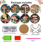 Zythron 8 Pack Diamond Art Coasters, Mushroom Diamond Painting Coasters Kits | - Image 2