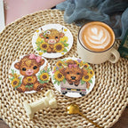 8 Pcs Cow Diamond Painting Coasters - Image 4