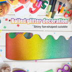 70Ft Shine Rainbow Bulletin Board Borders，Scalloped Poster Boards Decorations - Image 8
