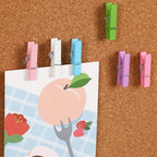 SANNIX 100Pcs Wooden Push Pin Clips, Bright Wooden Clips - Image 3