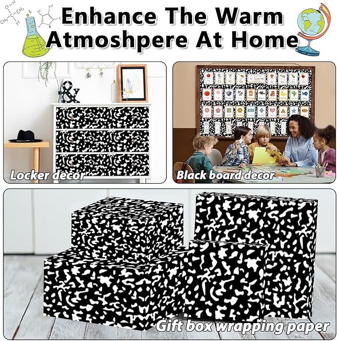 Qyeahkj Composition Bulletin Board Paper Roll Black Dot Bulletin Board - Image 6