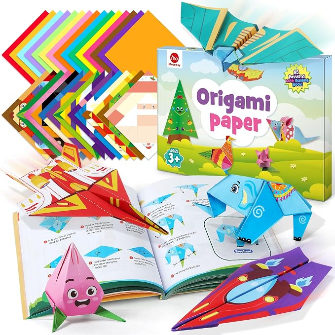 Mocoosy 320 Sheets Origami Kit for Kids Ages 5-8 9-12, Folding Paper Set by Mocoosy