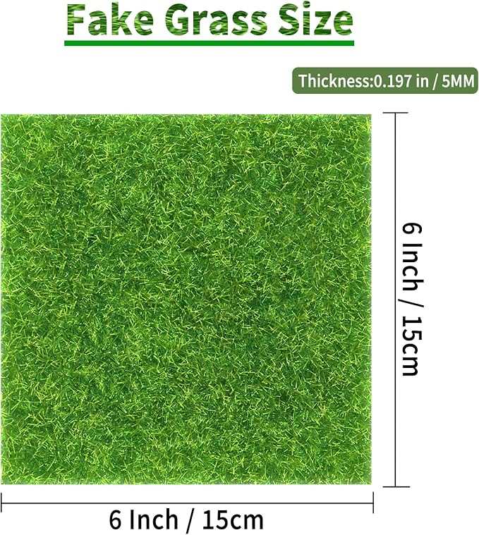 8 Pcs 6 X 6 Inch Fake Grass Decor - Image 2