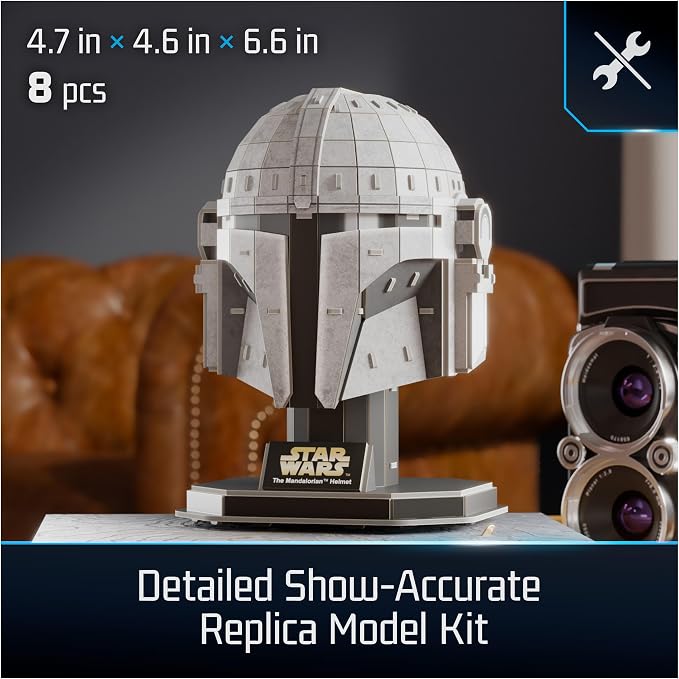 4D Build, Star Wars Mandalorian Helmet 3D Model Kit, Star Wars Collectibles & - Image 2