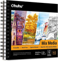 Ohuhu Mix Media Pad, 8.3" x 8.3" Mixed Media Art Sketchbook, 120 LB/200 GSM by Ohuhu