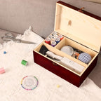 Handheld Sewing Machine, with Elegant Wooden Sewing Box and 153-Piece Sewing Kit - Image 7