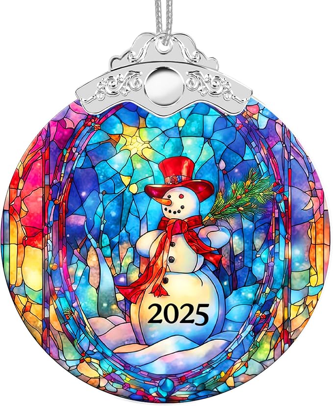 Christmas Ornaments 2025 Faux Stained Glass Effect, Christmas Tree Ornaments by Boyese