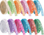 NiArt Self Adhesive Crystal Rhinestone Ribbon Set of 12 Colors, 12 Yards of by NiArt