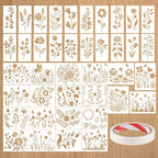 WSICSE 40 Pieces Flower Stencils by WSICSE