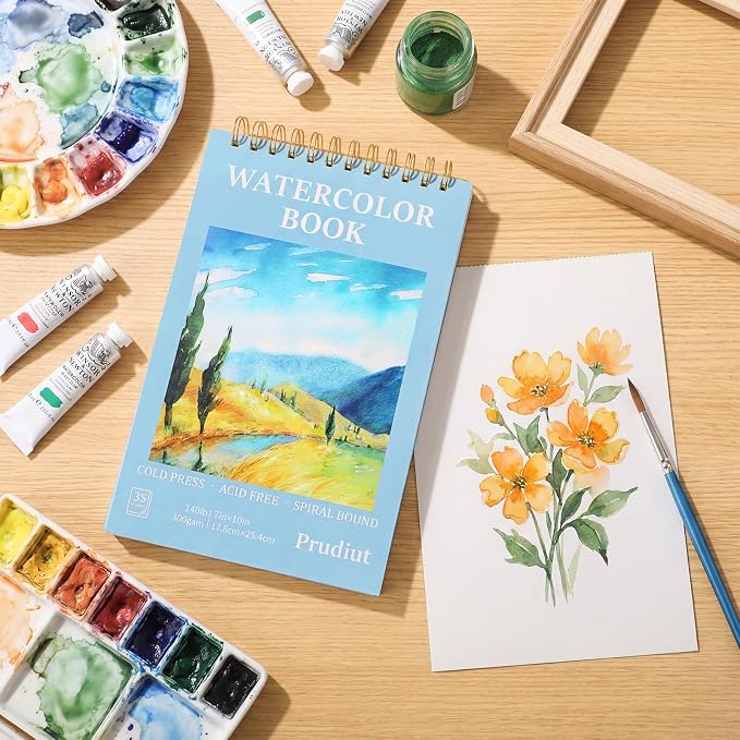 35 Sheets Watercolor Paper Pad 7x10 Inch, 140 lb/300 GSM Cold Press Water Color - Image 5