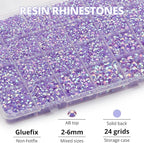 31000Pcs Lavender Rhinestones for Bedazzling, Mult Sizes 2-6mm Flatback Gems - Image 3
