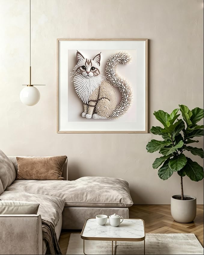 OJTOYART 5D Cat Special Shape Diamond Art Kits - Image 5