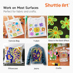 Shuttle Art Fabric Paint, 24 Colors 3D Permanent Paint - Image 8
