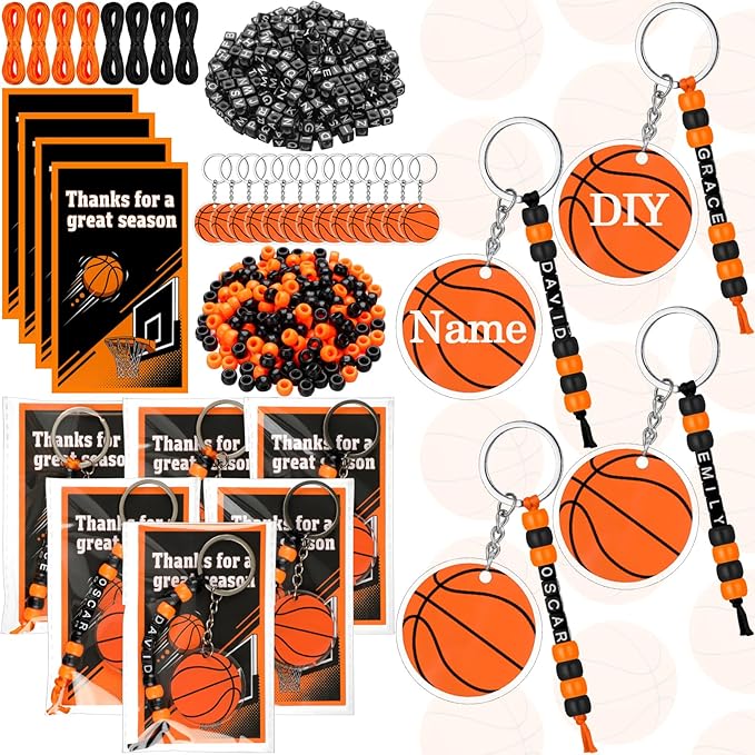 Suncalla 984 Pcs 24 Set Basketball Keychain Making Kit DIY Basketball Bag Tag by Unknown
