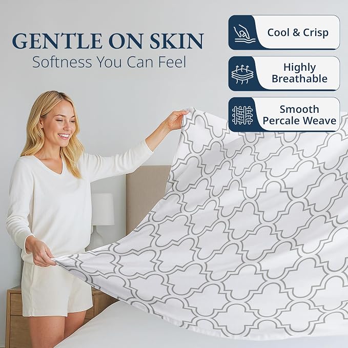 Lane Linen 100% Organic Cotton Twin Size Flat Sheet Only - Image 3