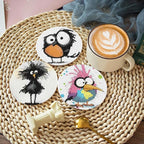 8 Pcs Retro Birds Diamond Art Coasters Kits - Image 2