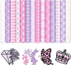 Tintnut Pink Purple Plaid Permanent Vinyl, waterproof, easy peel & stick by Tintnut