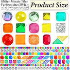 3200 Pcs Colorful Irregular Crystal Mosaic Tiles, 6.6lb Tiny Mosaic Tile DIY - Image 2