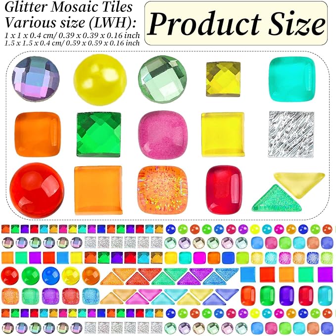3200 Pcs Colorful Irregular Crystal Mosaic Tiles, 6.6lb Tiny Mosaic Tile DIY - Image 2