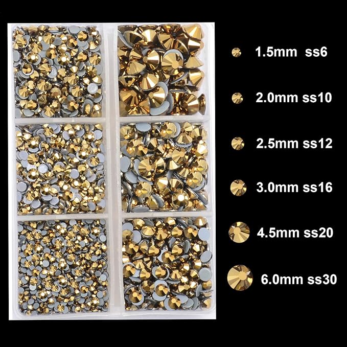 4000Pcs Mixed Size Hot Fix Round Crystals Gems Glass Stones Hotfix Flat Back - Image 3