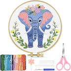 TINDTOP Embroidery Kit for Beginners Adult, Elephant Embroidery Kit for by TINDTOP