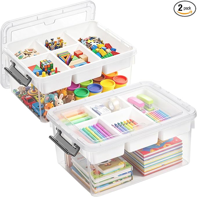Citylife 17QT 2Packs Clear Craft Organizers and Storage Box by Anywish