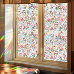 Stained Glass Window Cling, Rainbow Tinted Window Film Sun Blocking, Floral - Image 6