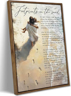 VXGMYPGZ Framed Footprints in the Sand Canvas Wall Art, Inspirational Christian by TransformYourWallsElevate