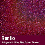 Renfio Holographic Ultra Fine Glitter Powder Metallic Resin Glitter 2.11 Oz PET - Image 2