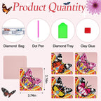 WIVICO 4Pcs Diamond Painting Bookmarks, Diamond Pearl Art Kits - Image 2