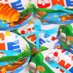 50 GuestsGone Fishing Plates and Napkins Party Supplies Ofishally One Birthday - Image 5