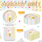 Zhehao 120 Pcs Disposable Paper Plates and Napkins Bulk Birthday Party - Image 2