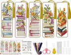 5PC Book Flowers Counted Cross Stitch Bookmark Kit by Paintcolordiamondpainting