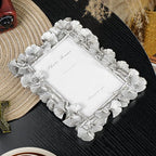 Cuspin 4x6 Silver Picture Frame, Vintage Silver Ornate Leaf Textured - Image 3