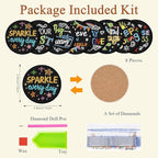 Gemozaic 8PCS Inspirational Diamond Art Coasters Kit - Image 7