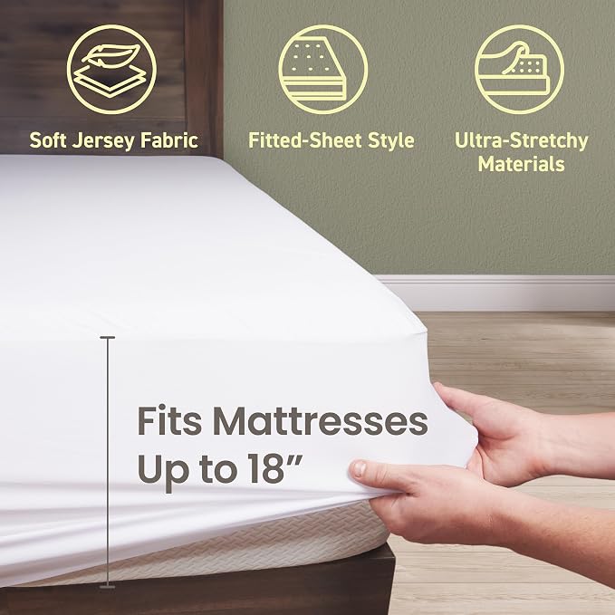 SafeRest Waterproof Mattress Protector Twin Size – Absorbent Breathable Soft - Image 3