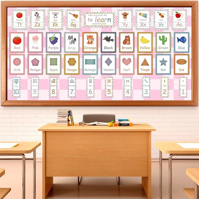 Pink Checkered Bulletin Board Paper Roll Retro Pastel Pink Bulletin Board - Image 3