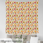 Rustic Autumn Pumpink Fabric by The Yard, Watercolor Birds Rustic Style Flannel - Image 4