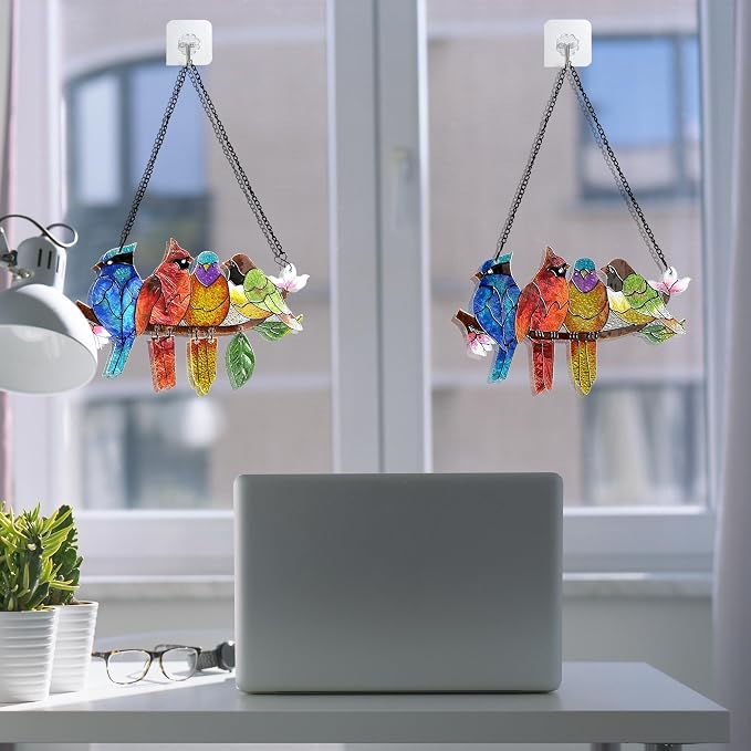DASTOLL 2 Pack Stained Glass Window Hanging - Image 3