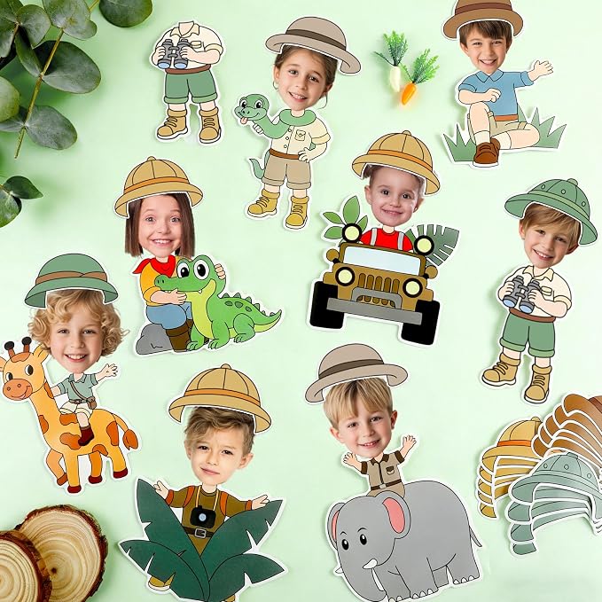 60pcs Jungle Safari Theme DIY Cutouts Jungle Animals Bulletin Board Decoration - Image 4