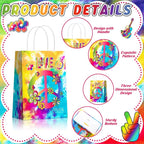 Kolldenn 24 Pcs Tie Dye Party Favor Bags Hippie Goodie Gift Paper Bags - Image 4