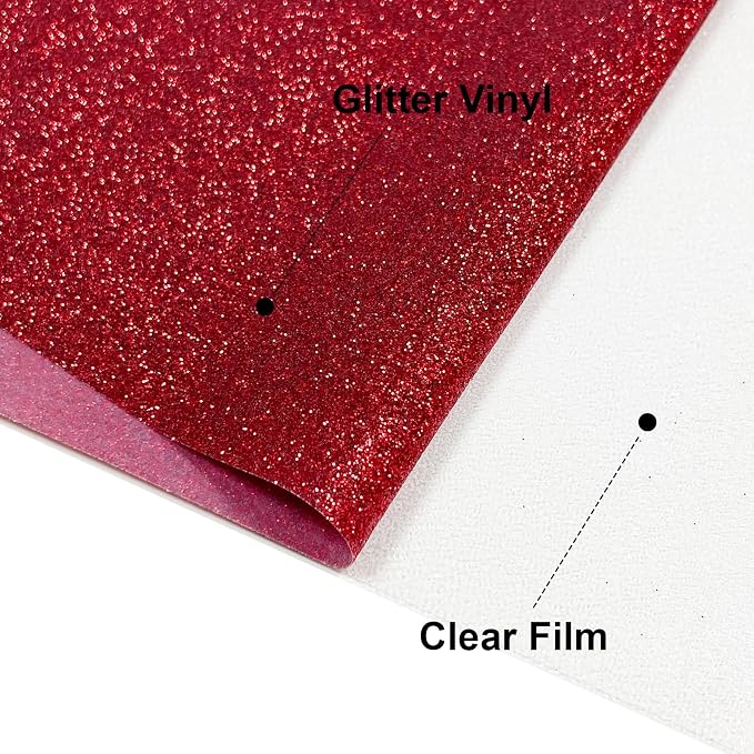Efuncro- Red Glitter HTV Heat Transfer Vinyl - Image 4