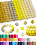 FIVEIZERO 160PCS 15mm Round Silicone Beads, Wear-resistant, Easy-clean by FIVEIZERO