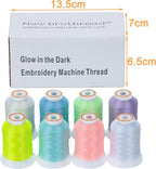 New brothread 8 Colors Luminary Glow in the Dark Embroidery Machine Thread Kit - Image 4