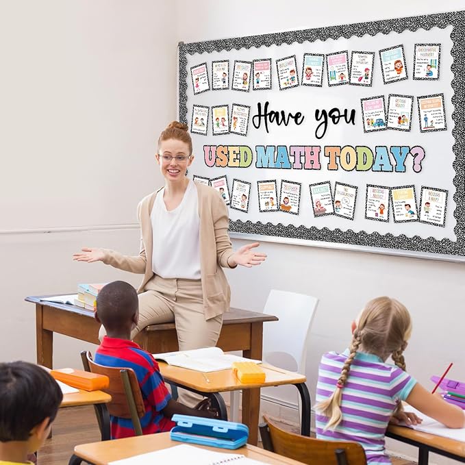 Math Bulletin Board Set Mathematics Composition Notebook Classroom Decoration - Image 5