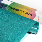 HTVRONT Teal Glitter HTV Vinyl- 10” x 5ft Teal Glitter Iron On Vinyl | Teal by HTVRONT