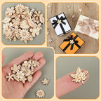 100 Pack Wooden Flower Cutouts for Crafts, 20mm Wood Spring Ornaments to Paint - Image 5