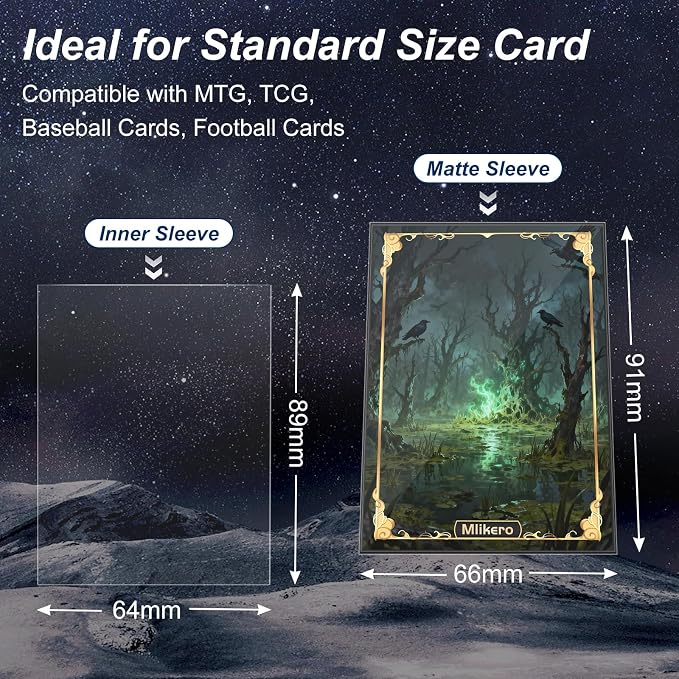 1000 Pack Card Sleeves, 500 Matte Trading Card Sleeve and 500 Inner Sleeves - Image 5
