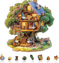 Elf Tree House Puzzles Adults Gifts Wooden 85 Pieces 8.5 * 8.2in by Jollitot