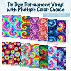 Tintnut Swirl Tie Dye Permanent Vinyl 12 Sheets 12"x10" Adhesive Vinyl | - Image 2
